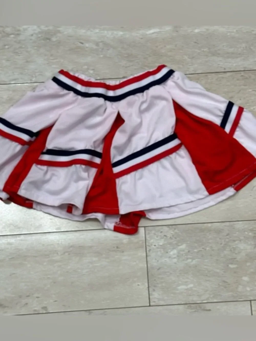 Girls White and Red Cheer Costume